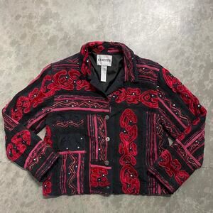 Embellished black and red jacket
